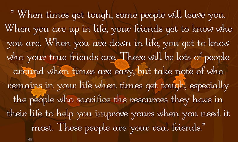 True Friends, Words, Brown, Sayings, Leaves, Autumn, Quotes, HD wallpaper