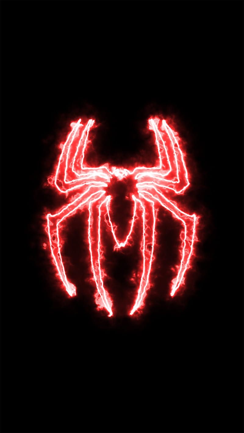 RED SPIDER, black, color, frame, light, neon, phone wallpaper | Peakpx