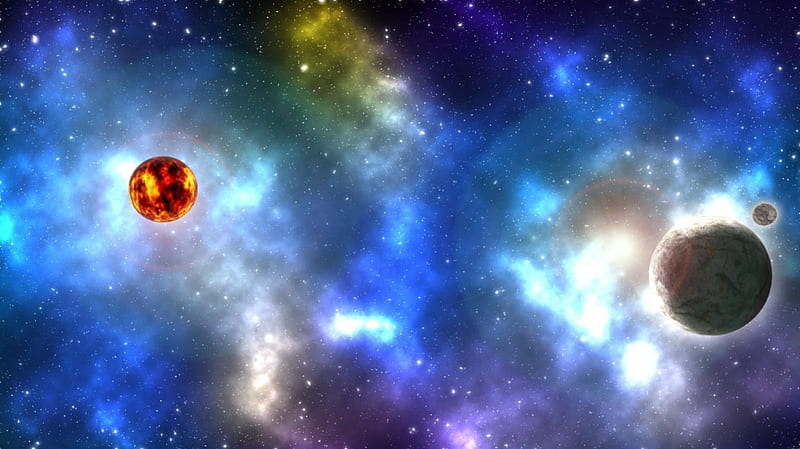 Star System TVM Alpha#9 planet, space, galaxy, star, HD wallpaper