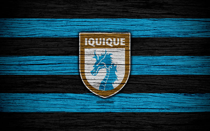 Deportes Iquique FC logo, Chilean Primera Division, soccer, football club, Chile, Deportes Iquique, wooden texture, FC Deportes Iquique, HD wallpaper