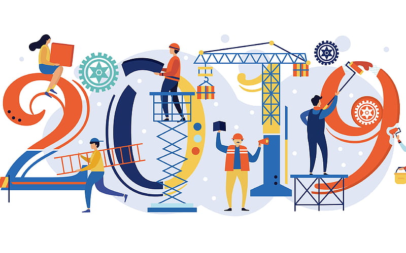 Labor creates wealth New Year 2019 Design, HD wallpaper