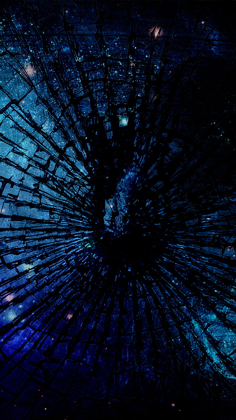Shattered Space, blue, glass, light, shattered, space, HD phone wallpaper
