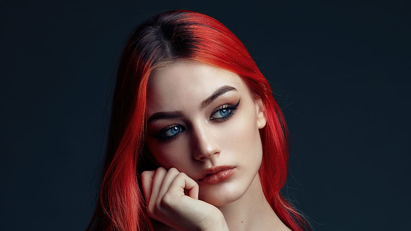 Red Head Girl Beauty , redhead, girls, model, portrait, closeup, HD wallpaper