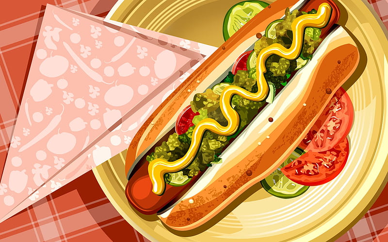 Delicious Hot dog, hot dog, sausage, food, bread, eat, HD wallpaper