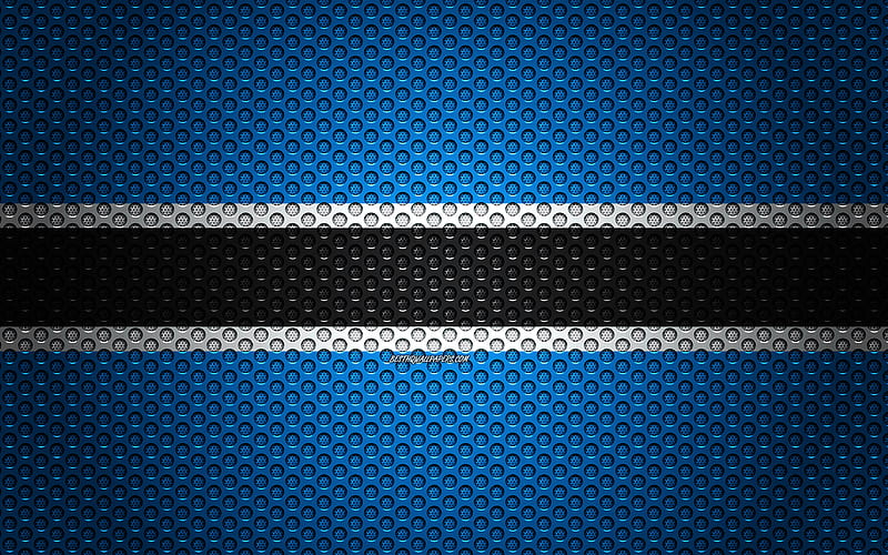 Flag of Botswana creative art, metal mesh texture, Botswana flag, national symbol, Botswana, Africa, flags of African countries, HD wallpaper