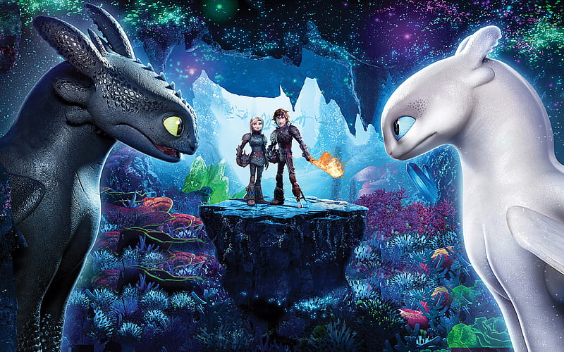 How To Train Your Dragon 3, The Hidden World, 2019 poster, promo, new animated film, characters, HD wallpaper