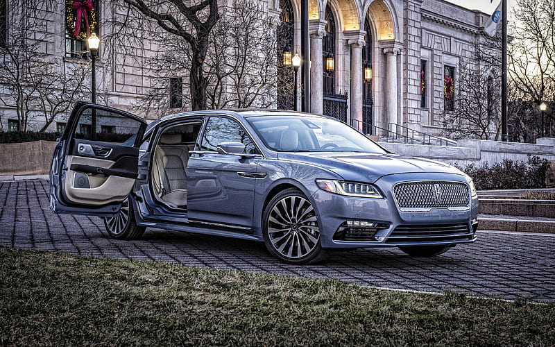 2020, Lincoln Continental, Coach Door Edition, front view, exterior, gray sedan, business class, new gray Continental, American cars, Lincoln, HD wallpaper