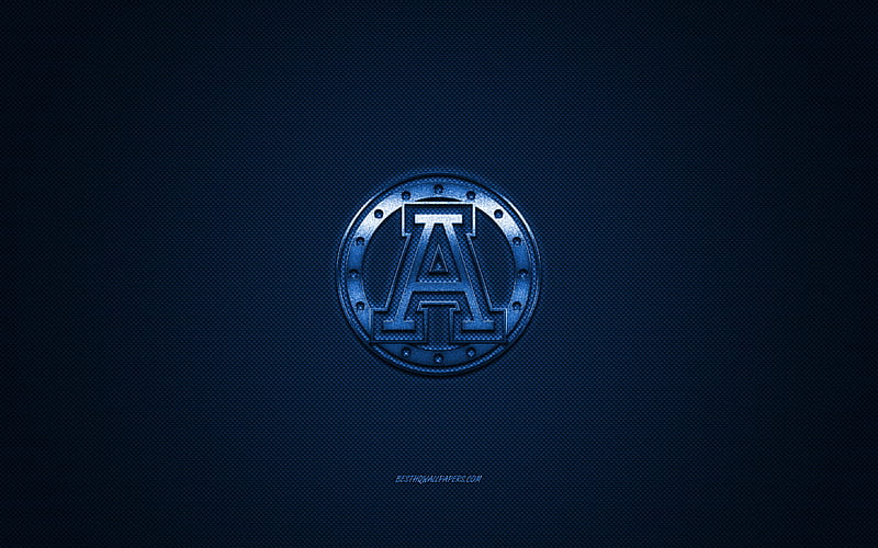Toronto Argonauts logo, Canadian football club, CFL, blue logo, blue carbon fiber background, Canadian football, Toronto, Canada, Toronto Argonauts, HD wallpaper