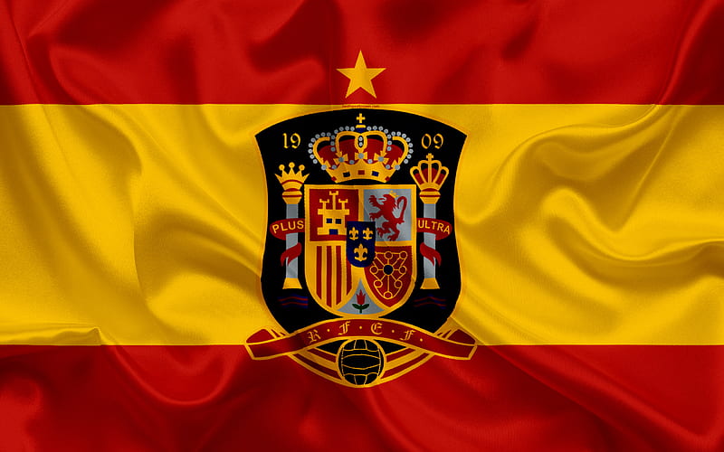 Spain Football, emblem, flag, football, logo, national, spain, team, HD wallpaper