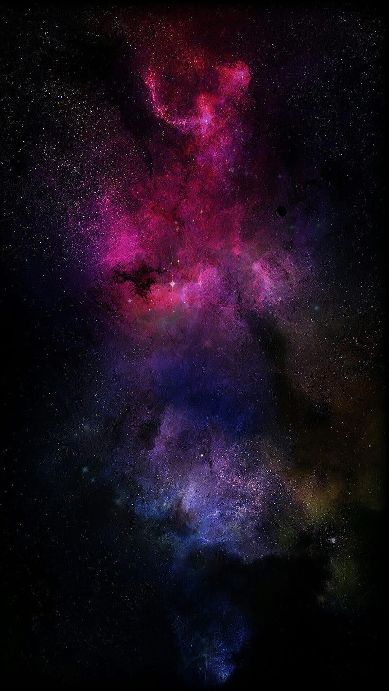Space, color, explosion, galaxy nebula, purple, red, sky, splash, stars, HD phone wallpaper