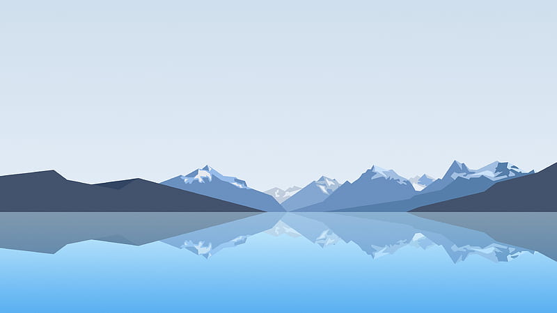 Reflection Lake Landscape Mountains , reflection, lake, mountains, landscape, artist, artwork, digital-art, HD wallpaper