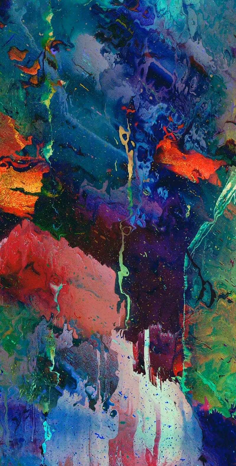 Canvas galaxy, art, color, colors, paint, world, HD phone wallpaper
