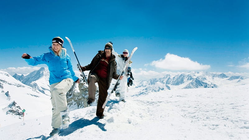 Three Snowboarders Are Fun In The Sn, HD wallpaper | Peakpx