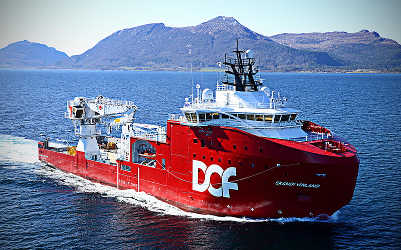 Skandi Vinland vessel, Offshore Supply Ship, DOF Group, HD wallpaper