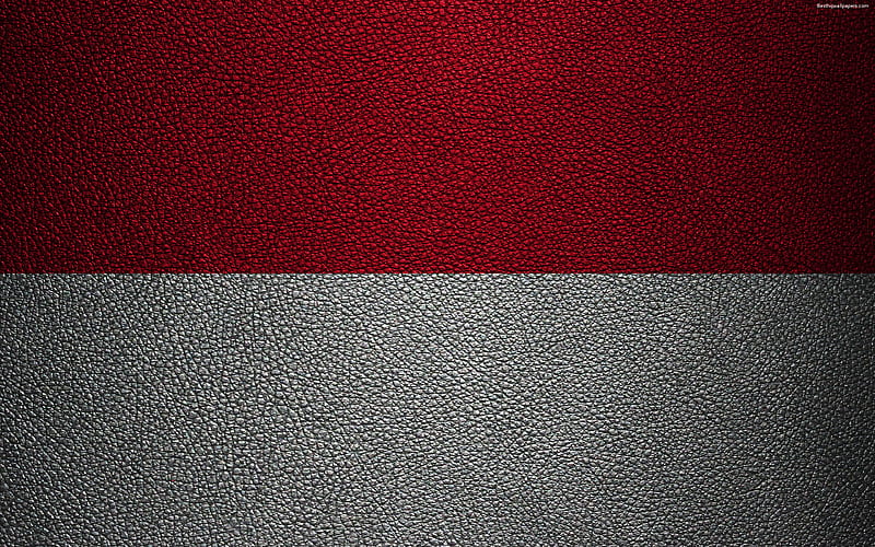 Flag of Indonesia leather texture, Oceania, Indonesia, world flags, Indonesian flag, HD wallpaper