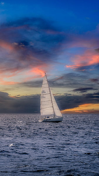 HD wallpaper sailboat on body of water sunset sea sky sailing ship  nature  Wallpaper Flare