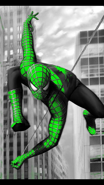 Spider Man, green, wonder, HD phone wallpaper | Peakpx