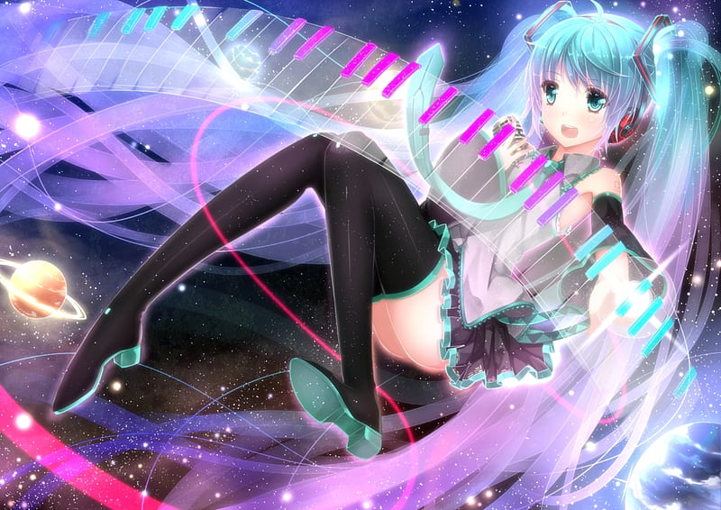 Hatsune Miku, pretty, cg, nice, anime, aqua, beauty, anime girl ...