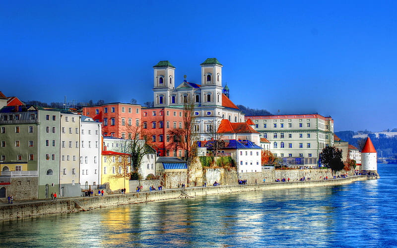 Passau, R, St Stephens Cathedral, cityscape, landmarks, Bavaria, Germany, HD wallpaper