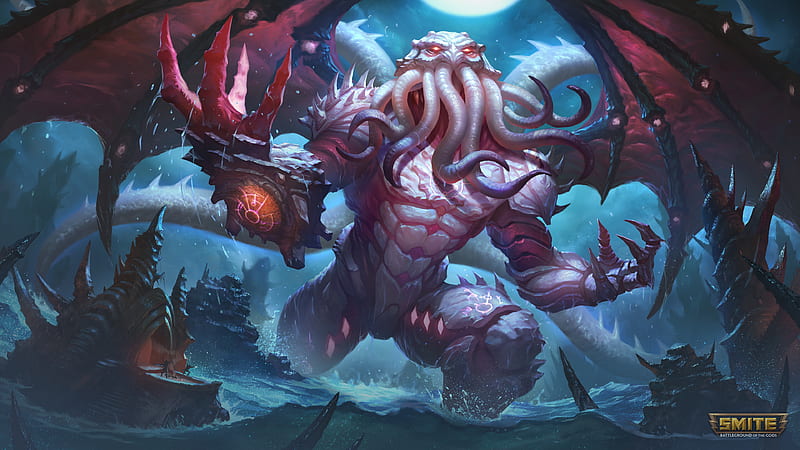 Cthulhu Recolor, god, lovecraft, pc, playstation, smite, videogame, xbox, HD wallpaper