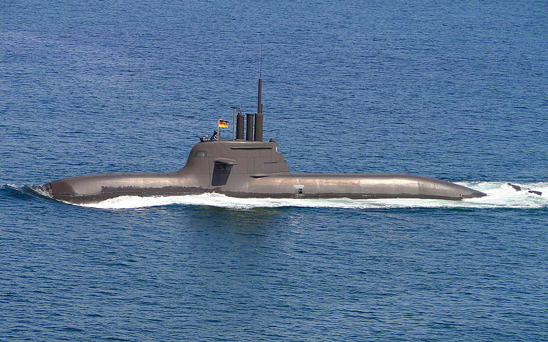 German submarine U-31, S181, Type 212 submarine, German Navy, Type 212A, Todaro class, German flag, Flag of Germany, HD wallpaper