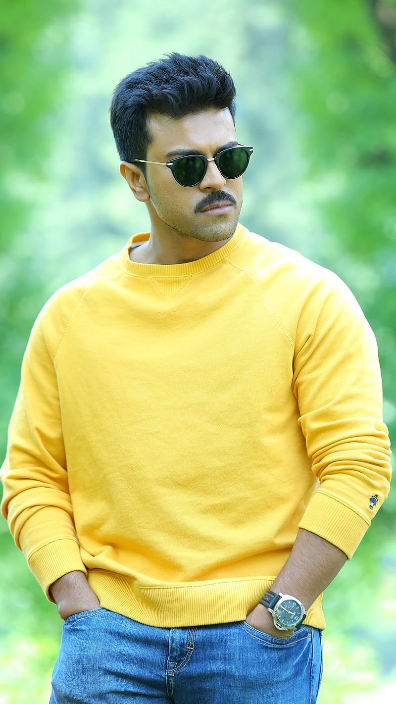 Ram Charan Ka Yellow Sweat Shirt, ram charan ka, yellow, sweat shirt, glasses, actor, HD phone wallpaper