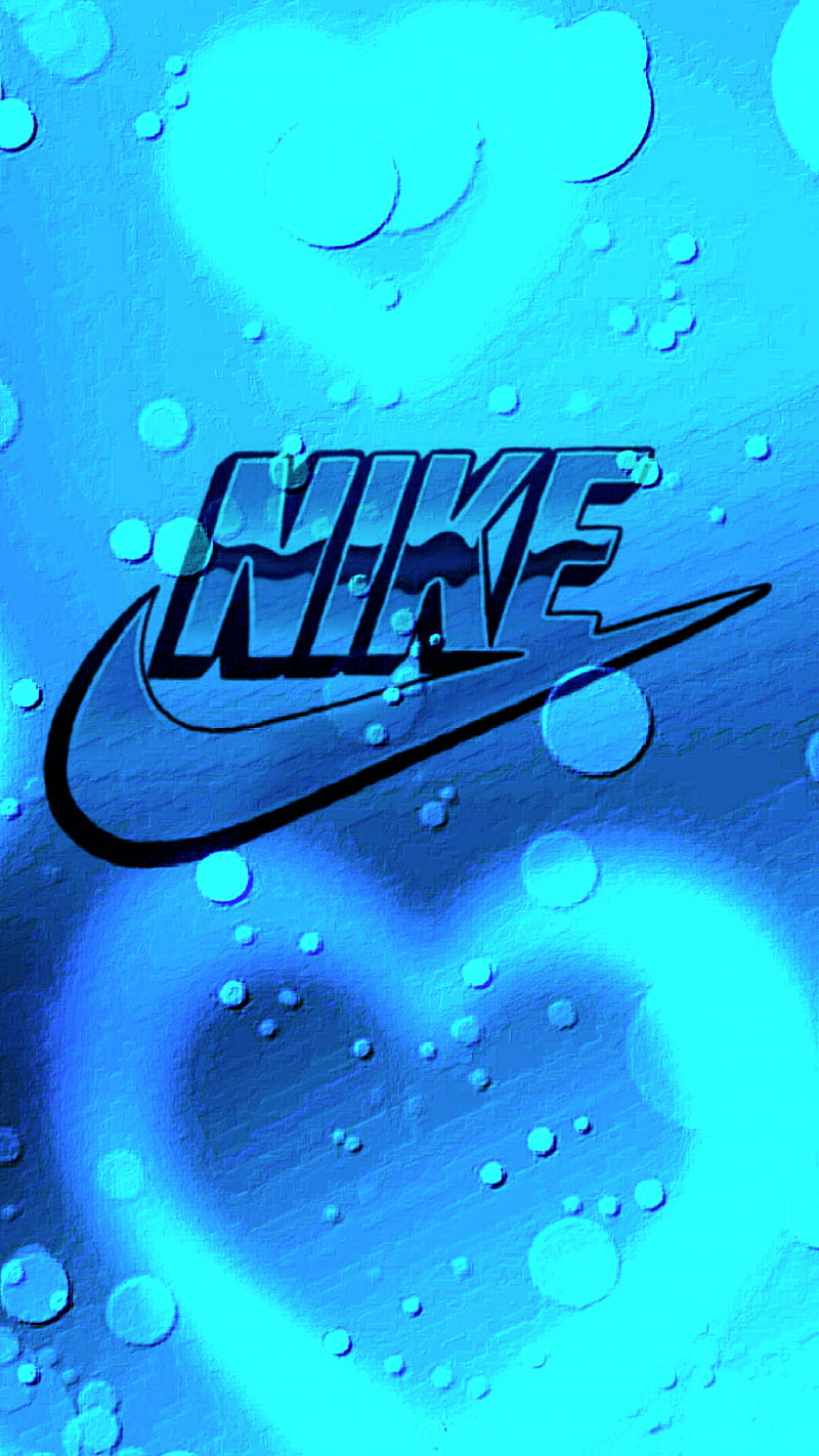 Blue nike tick, blue, logo, nike, underwater, HD phone wallpaper