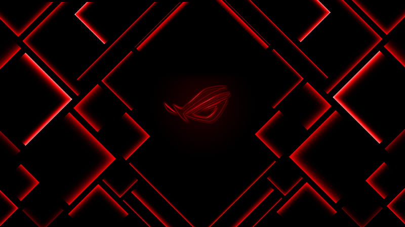 Rog Red Logo , republic-of-gamers, asus, computer, games, logo, abstract, dark, black, HD wallpaper