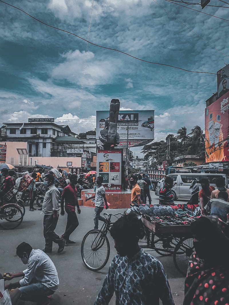 Street Feni Town, bangladesh, city, gathering, people, HD phone wallpaper