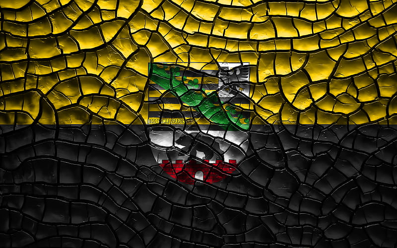 Flag of Saxony-Anhalt german states, cracked soil, Germany, Saxony-Anhalt flag, 3D art, Saxony-Anhalt, States of Germany, administrative districts, Saxony-Anhalt 3D flag, HD wallpaper