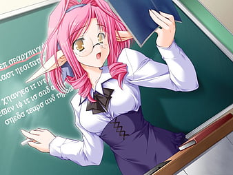 Professor Is Teaching His Students As An Anime Schoolgirl