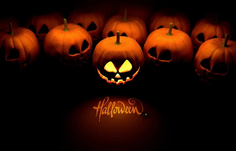 Jack O' Lanterns, Halloween, Autumn, Pumpkins, Jack O Lanterns, October 31, HD wallpaper