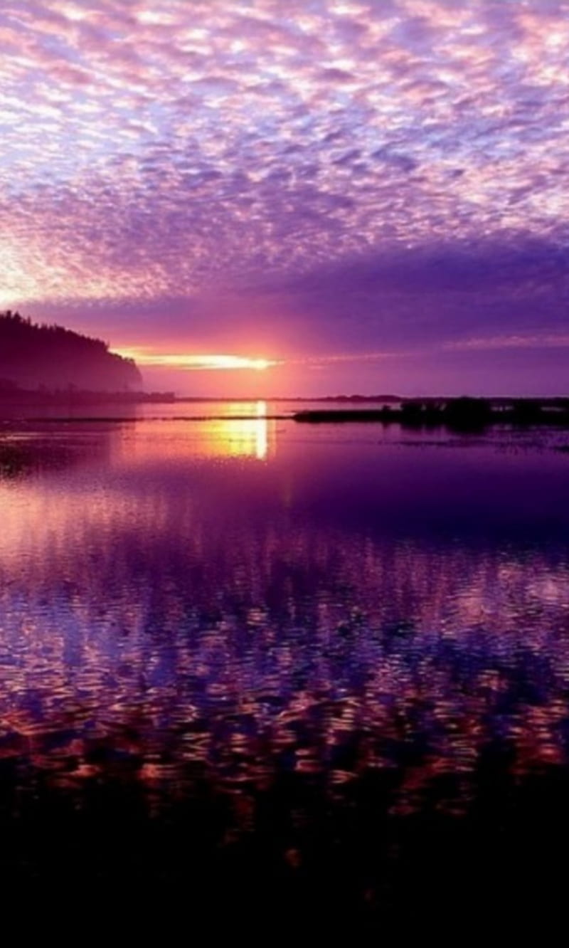 Sunset Lake Nature Purple Sky Hd Phone Wallpaper Peakpx