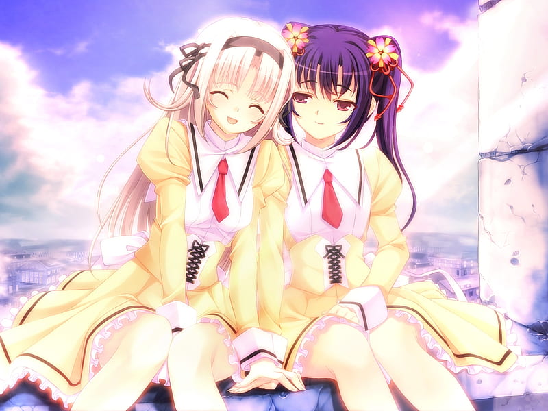 Glad to be with you, game, cute, cg, anime, HD wallpaper