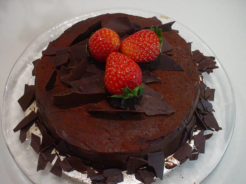 Chocolate-cake for my friend Susana :), strawberries, cake, yummie, chocolate, HD wallpaper