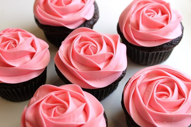 Rose Cupcakes, pretty, cupcakes, delicious, sweets, food, rose, gentle