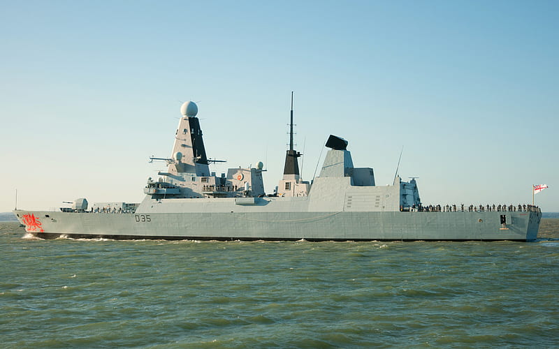HMS Dragon, D35, air-defence destroyer, Royal Navy, British warship, Daring-class, modern warships, NATO, HD wallpaper