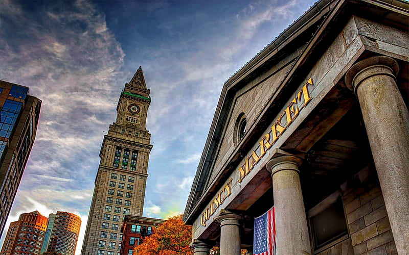 quincy market boston building skystone-Cities landscape, HD wallpaper