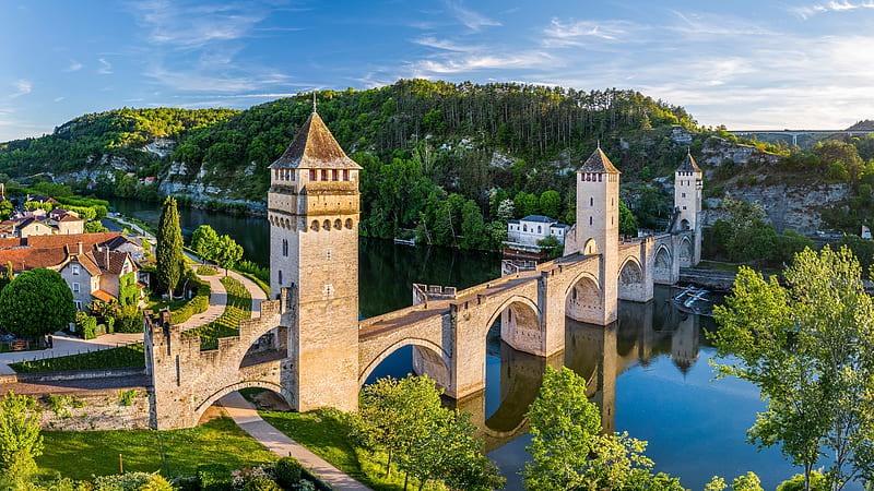 Pont Valentre Bridge Lot River West of Cahors France Travel, HD wallpaper