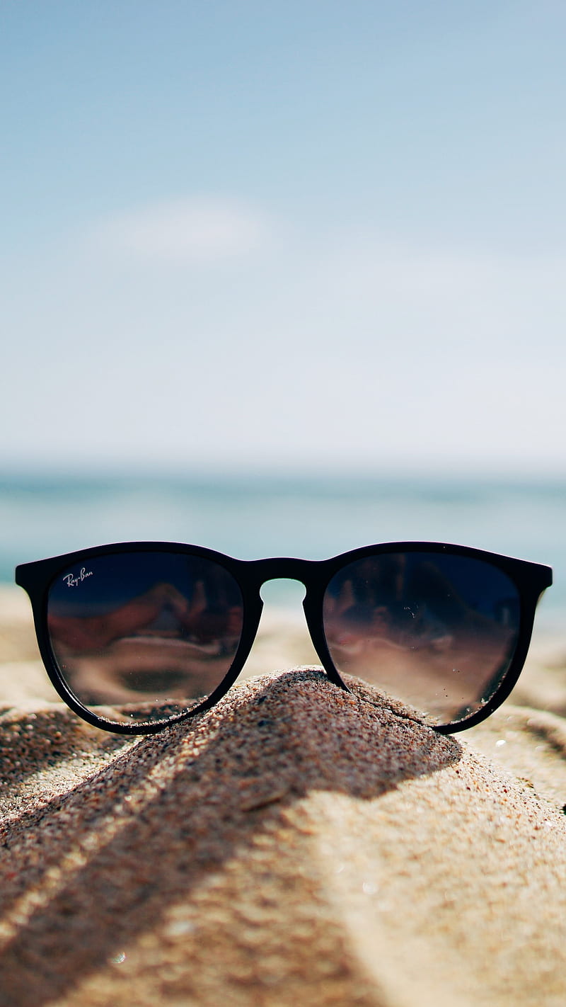Ray-Ban, 5a5630r63, beach, ethan robertson, sea, summer, sunglasses, HD phone wallpaper