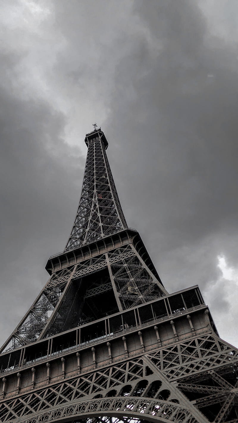 Eiffel Tower (Grey), Paris, HD phone wallpaper