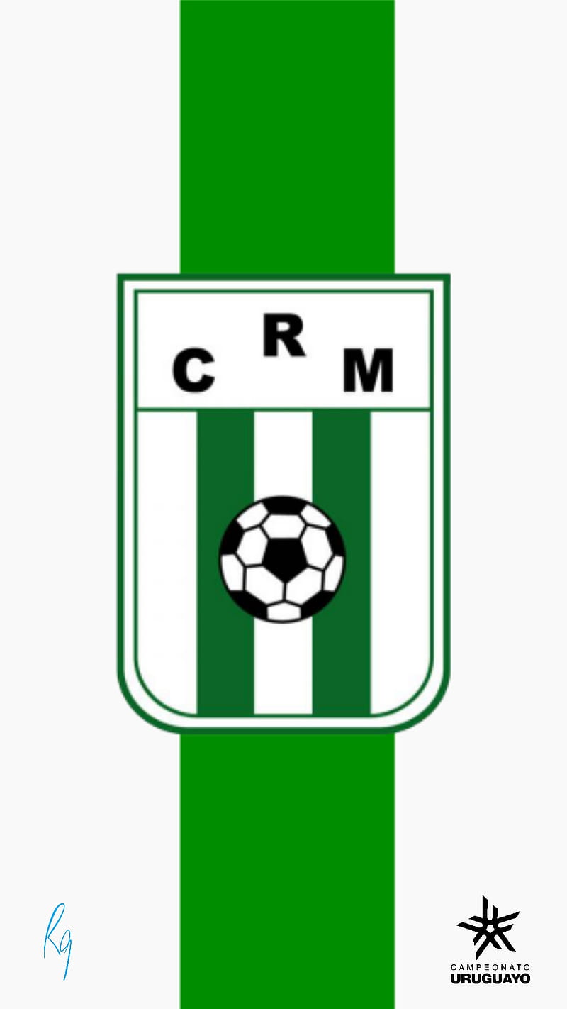 Racing Montevideo FC, golden logo, Uruguayan Primera Division, green metal  background, HD wallpaper