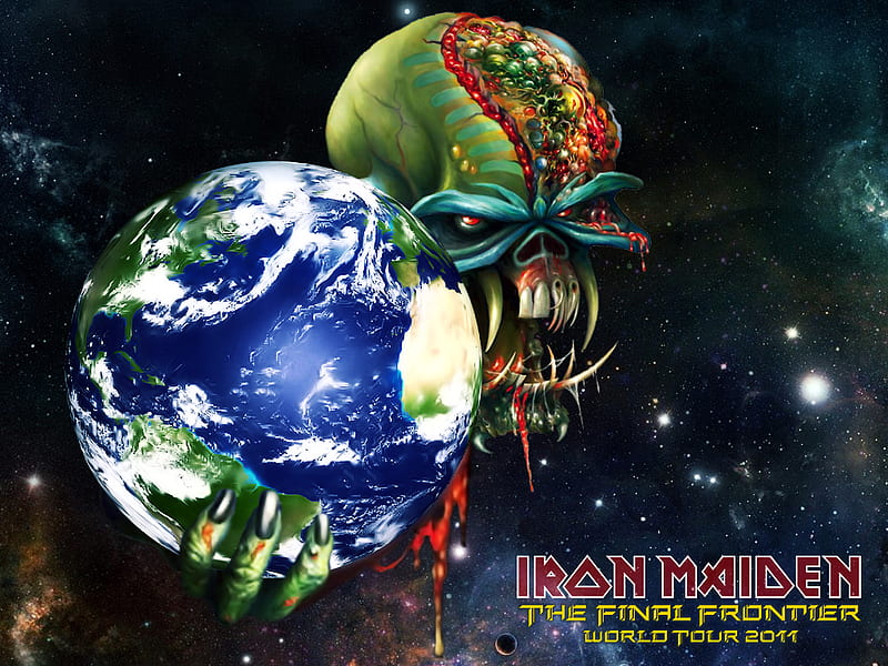 Iron Maiden - Final Frontier, world, frontier, music, final, band, metal, logo, heavy, iron, eddie, maiden, HD wallpaper