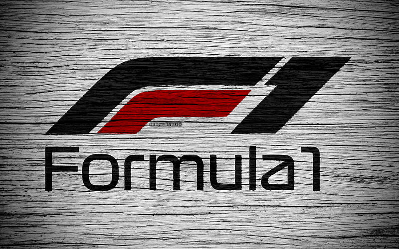 Formula 1 new logo, F1 new logo, F1, white backgroud, Formula 1 new logo, wooden texture, Formula 1 2018, new logo of f1, HD wallpaper