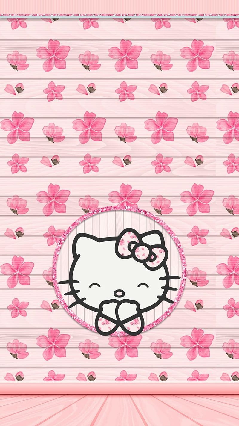 Kitty, cat, hello, pink, sanrio, smile, HD phone wallpaper