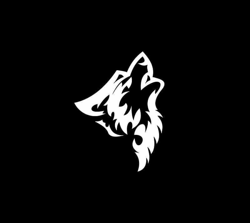 Wolf, black, desenho, HD wallpaper