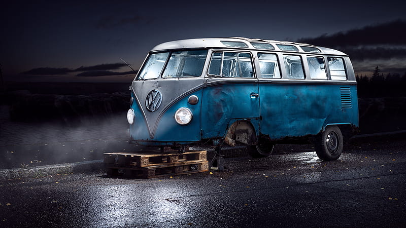 Volkswagen Van Tyre Repair, volkswagen, van, graphy, HD wallpaper