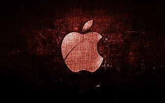 Apple violet logo, violet fabric background, Apple, creative, Apple ...