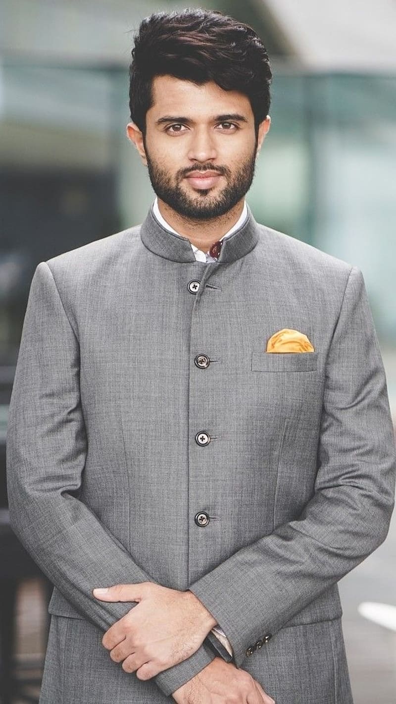 Vijay Devarakonda In Grey Suit, vijay devarakonda, grey suit, HD phone wallpaper