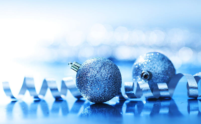 Blue Christmas Bulbs, blue bulbs, blue christmas, blue christmas decorations, christmas decorations, HD wallpaper